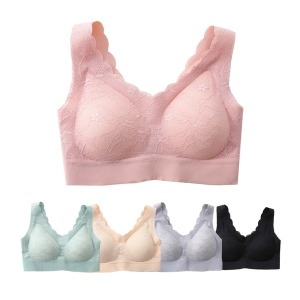 노와이어 심리스 레이스 브라탑 헤이즐 M~XXL까지
