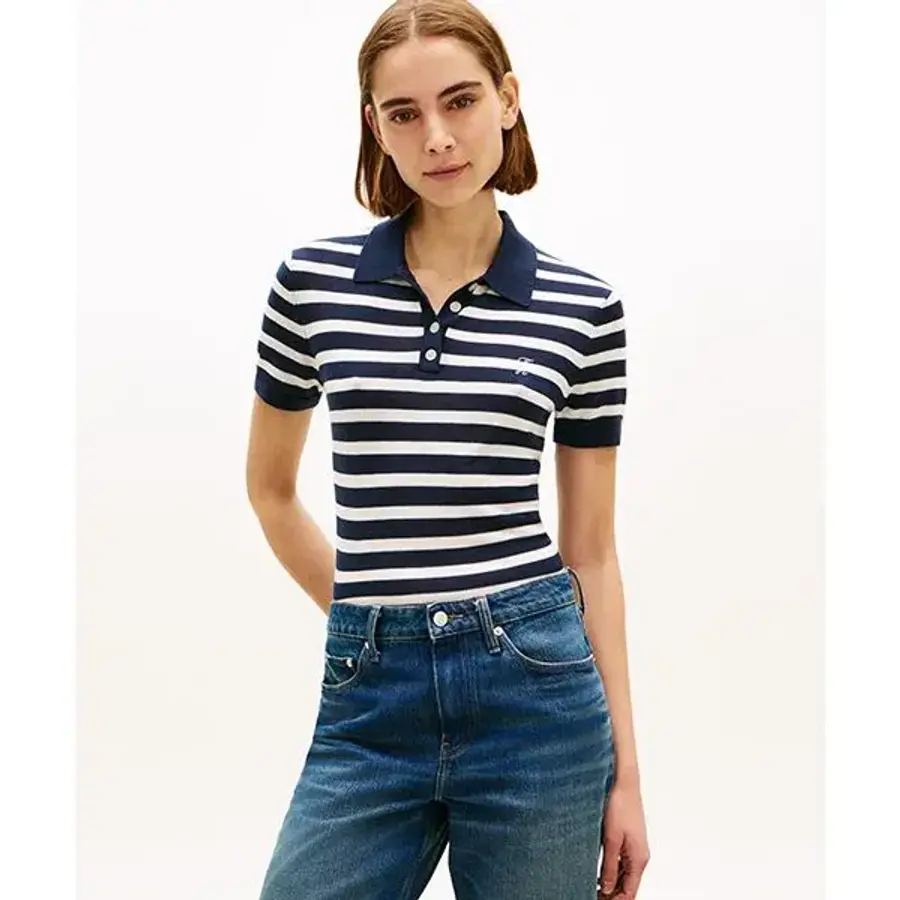 타미힐피거 실크 블렌드 폴로 스웨터 T22G1KTO066WT20A5 T22G1KTO066WT20A5 141556_이미지