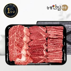 농협안심한우 1++등급 한우 채반 구이 5호 1kg (1개)_이미지
