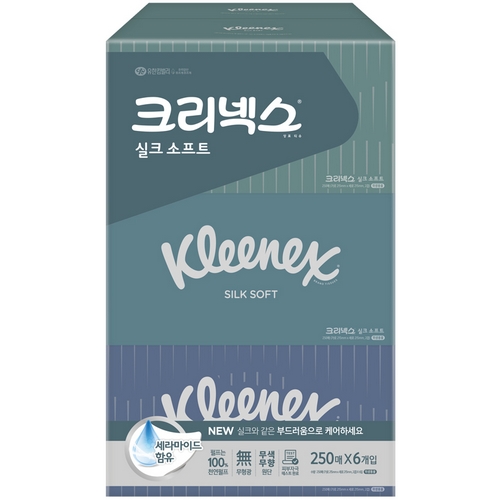 크리넥스 실크소프트 플러스 미용티슈 250매 (6입) (4팩(24입))_이미지