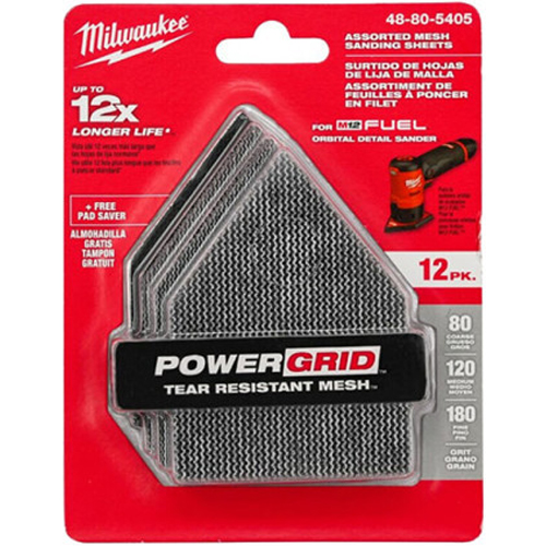 밀워키 파워그리드 메시 샌딩페이퍼 48-80-5405A (12pcs)