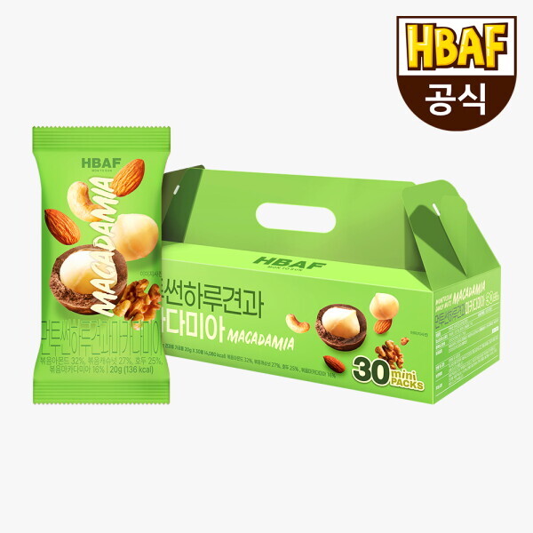 HBAF 먼투썬 하루견과 마카다미아 선물세트 20g 30개입 [1개]