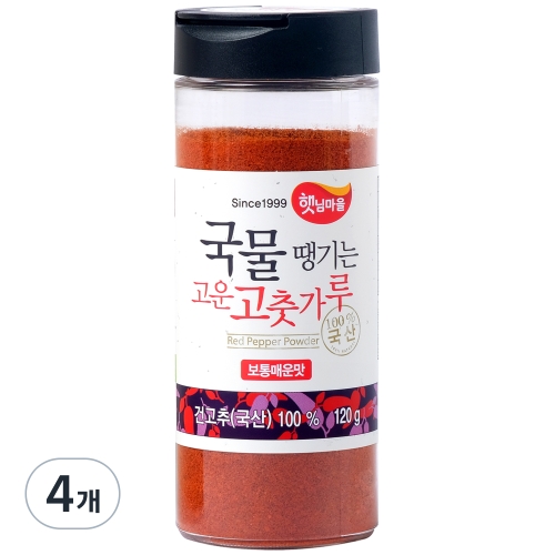 햇님마을 국물땡기는 국산 고운 고춧가루 보통매운맛 120g (4개)_이미지