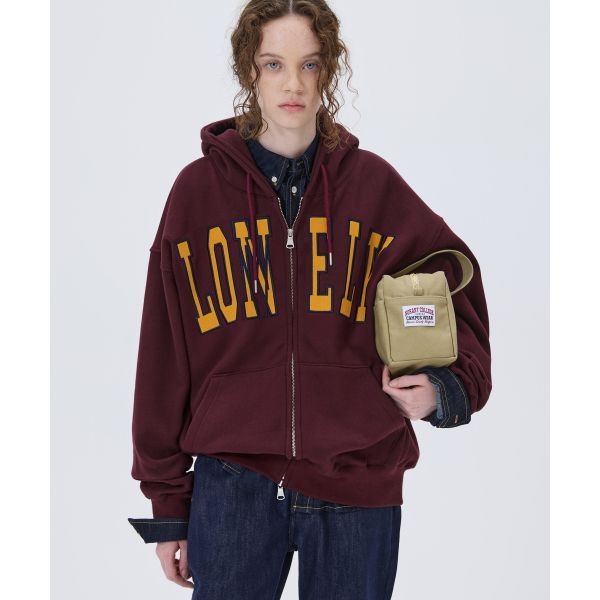  노앙 NOHANT LONELY/LOVELY FLUFF HOODIE ZIPUP BURGUNDY 0NHQ3SW01428 3051410