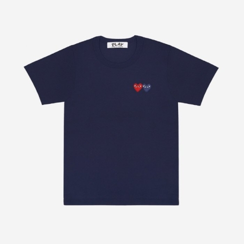 꼼데가르송 W 더블 와펜 티셔츠 네이비 AZ-T225-051-2 568818_AZ-T225-051-2_이미지