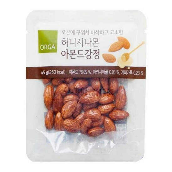 올가홀푸드 ORGA 허니 시나몬 아몬드 강정 45g (1개)_이미지