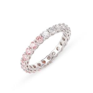 도로시 여성 14k 랩 다이아몬드 투톤 이터니티 반지(2.5mm)