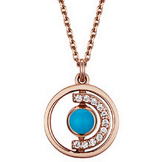 12월 탄생석 터키석 드봉디디 목걸이 JDRNRWS12BL