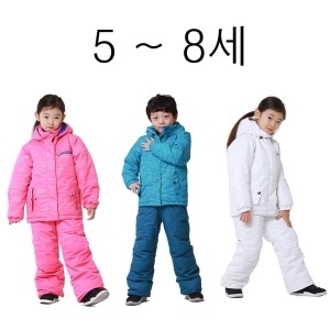 와이키 와이키 완전방수 유아아동 스키복 상하세트 3종 5-8세_이미지