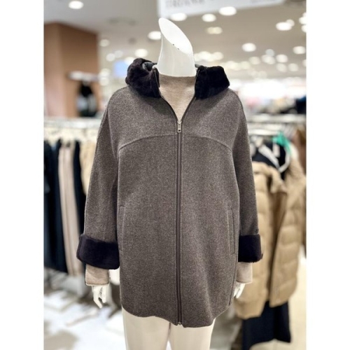 트리아나 소고 세이브존01 무스탕 배색 울 집업 코트 TI4HA061