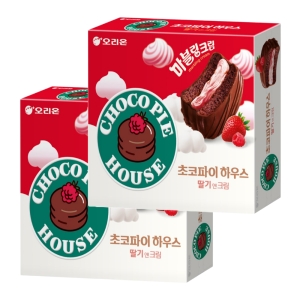 오리온 초코파이 하우스 딸기앤크림 408g (2개)