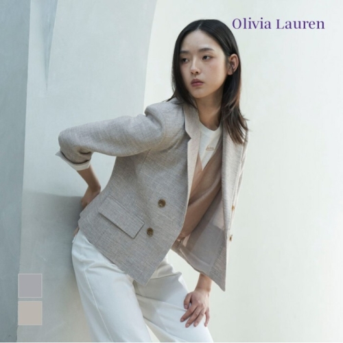 세정 올리비아로렌 정상 크롭 린넨 자켓_VOCFU6M3331