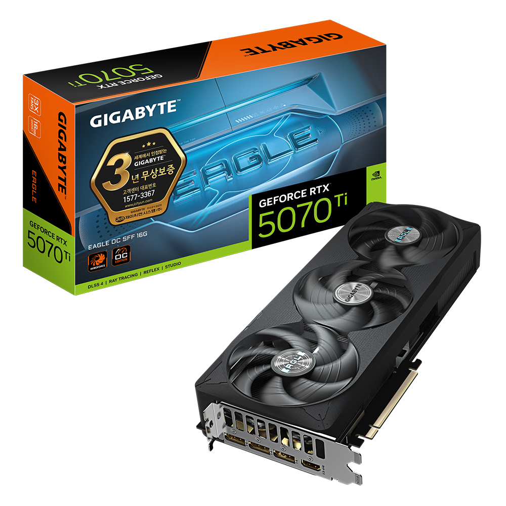 GIGABYTE 지포스 RTX 5070 Ti EAGLE OC SFF D7 16GB 제이씨현이미지입니다. 누르면 해당 게시물로 새창이동합니다.
