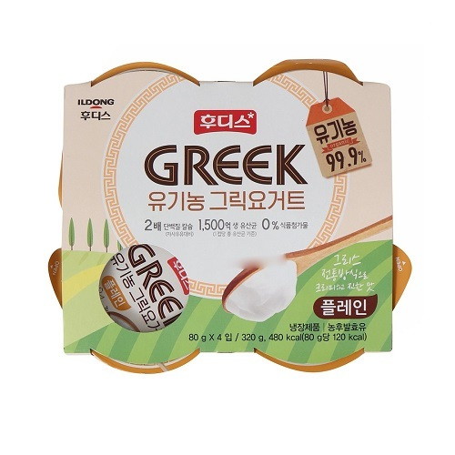 일동후디스 유기농 그릭요거트 플레인 80g (16개)_이미지