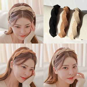 미스21 샌디나 골덴 골지 헤어밴드 머리띠 hb1502 블랙_이미지