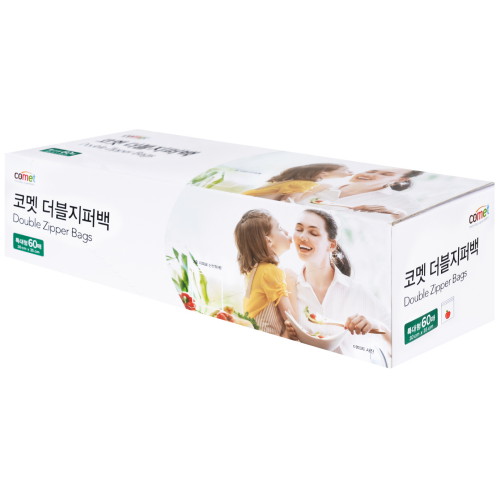 쿠팡 코멧 ㅤ더블 지퍼백 특대형 30x35cm 60매 (1개(60매))_이미지