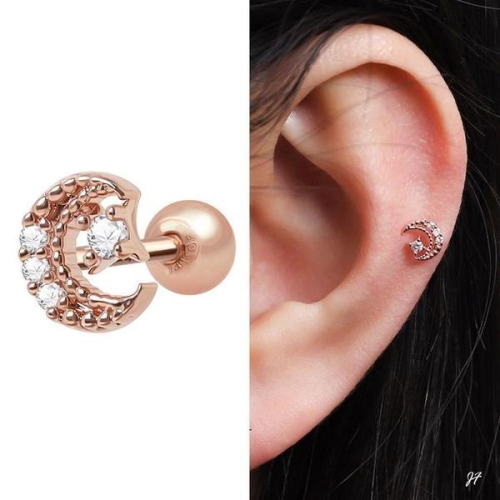 셀러허브 14K 골드필드 핀 엔틱 큐빅 달 피어싱 S32621272