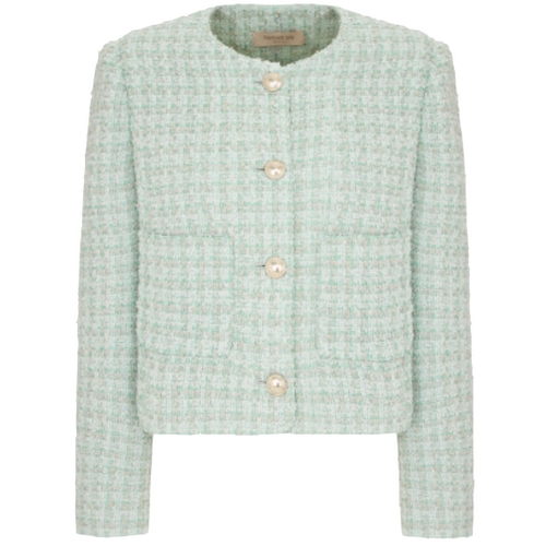 케네스레이디 골드 버튼 트위드 크롭 자켓 EGJKNB9900_이미지