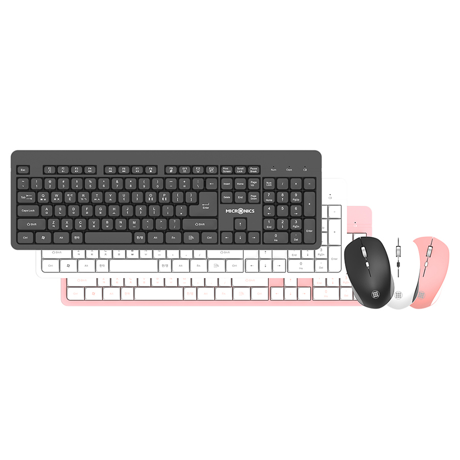 마이크로닉스 MANIC KM530 무선 슬림 무소음 키보드 마우스 합본 (블랙)_이미지