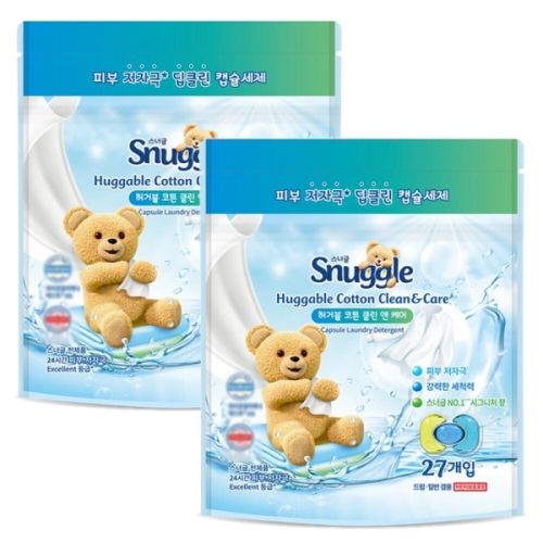 유니레버 스너글 허거블 코튼 클린 앤 케어 27개입 (2개)