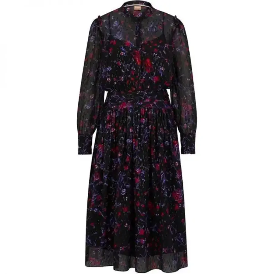 보스 Boss 데나레아 칼라넥 미디 랩 드레스 오픈 기타 7623396_이미지