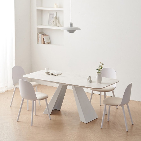 보니애가구 달리아 포세린 세라믹 식탁 1800 (의자4개)