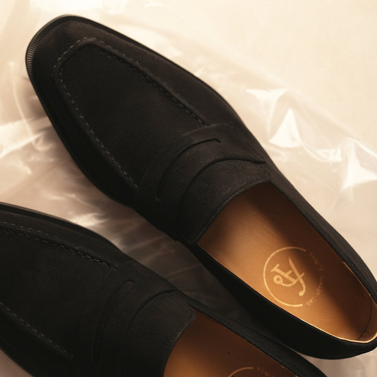 플랩에프 이튼 스웨이드 페니로퍼 (SBK, 블랙)_이미지