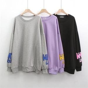 강물처럼 빅사이즈사랑해요 K471L210 왓럭프린팅기모맨투맨 PO 9122386