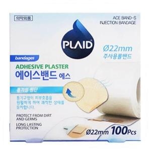 [불명] PLAID 에이스 밴드 원형 주사밴드 100매 (1팩(100매))_이미지