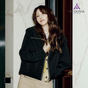 올리비아로렌 여성 골드장식 배색포인트 후드 숏 점퍼 _VVCCL5S2296 90 블랙_이미지