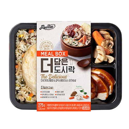 맛있닭 더담은 도시락 다섯가지나물밥&갈릭스테이크소스 닭가슴살 275g (1팩)_이미지