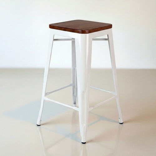 퍼니인어스 에이블 톨릭 목방석 스툴 (시트높이: 66cm)_이미지