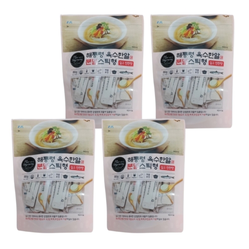 해통령 육수한알 분말 스틱형 깊고 진한맛 80g(4gx20포) (4개)_이미지