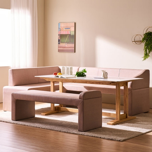 잉글랜더 글라세 리버서블 통세라믹 식탁 1600 (3인소파1개+코너형소파1개+벤치1개)