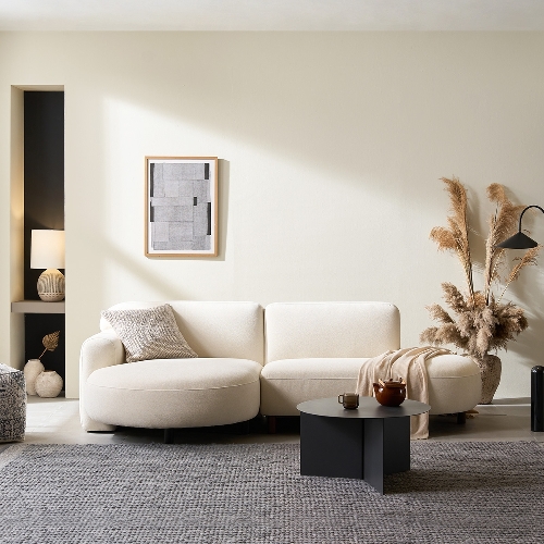 리바트 세계가구 마카다미아 카우치형 패브릭 소파 3인용_이미지