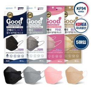 굿매너 칼라 황사 방역용 마스크 대형 KF94