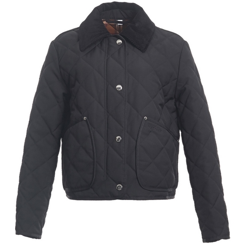 코듀로이 칼라 다이아몬드 퀼팅 크롭 반 재킷 8055131