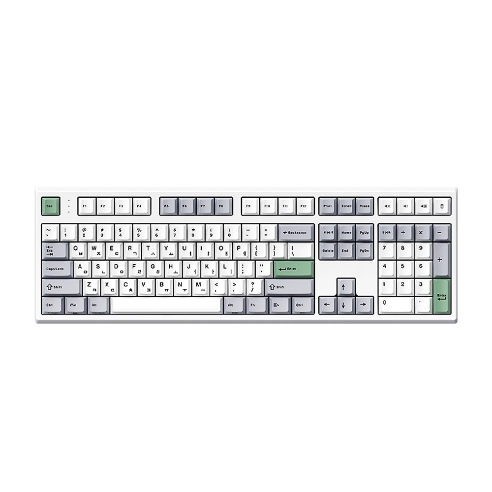 한성컴퓨터 GK707SE OfficeMaster 기계식 메탈 화이트 (JAM 저소음 갈축)_이미지