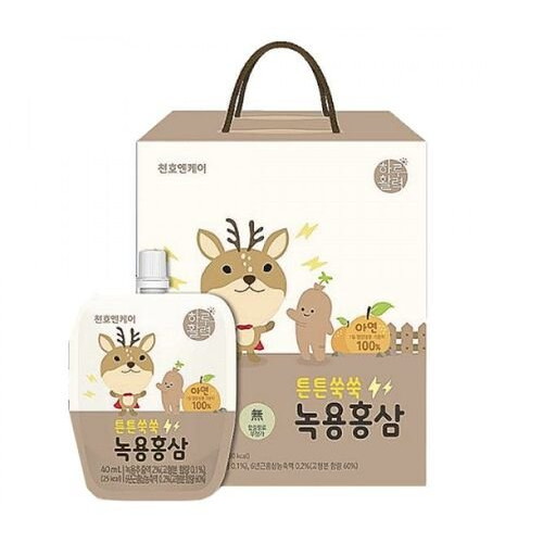 하루활력 튼튼쑥쑥 녹용홍삼 40ml 30포 (2개)