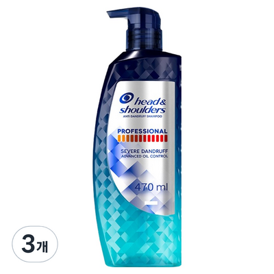 한국P&G 헤드앤숄더 프로페셔널 안티 댄드러프 어드밴스드 오일 컨트롤 샴푸 470ml (3개)