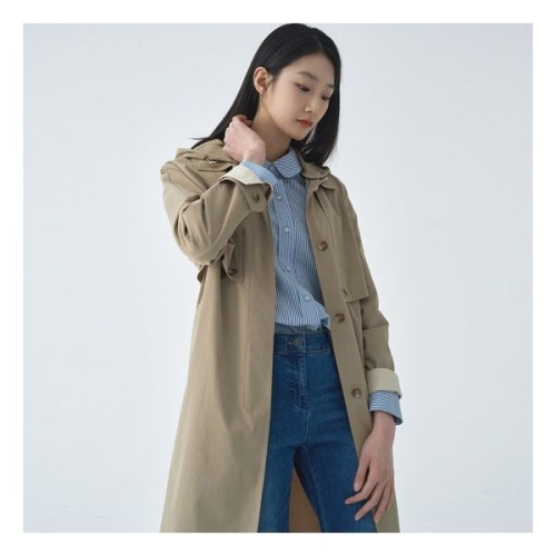 지센 후드탈착 벨티드 롱 트렌치 코트 LCCAO229_LK 592738