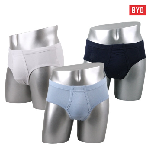  BYC 남성팬티순면회색/연파랑/곤색삼각 P048882367