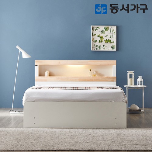 니아 피톤치드 편백 2단 수납 LED침대 SS
