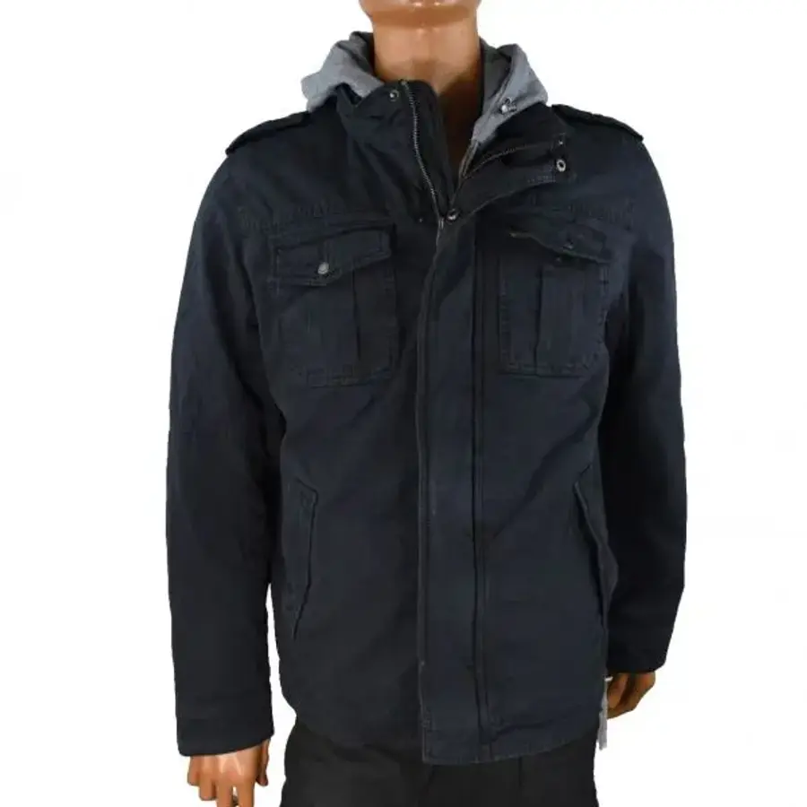 남성 후드 재킷 라지 사이즈 네이비 블루 컬러 셰프라 안감 탈부착 가능 5563170