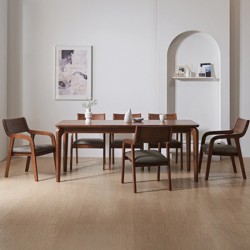 라로퍼니처 라인 참죽나무 원목 식탁 1900 (의자6개)