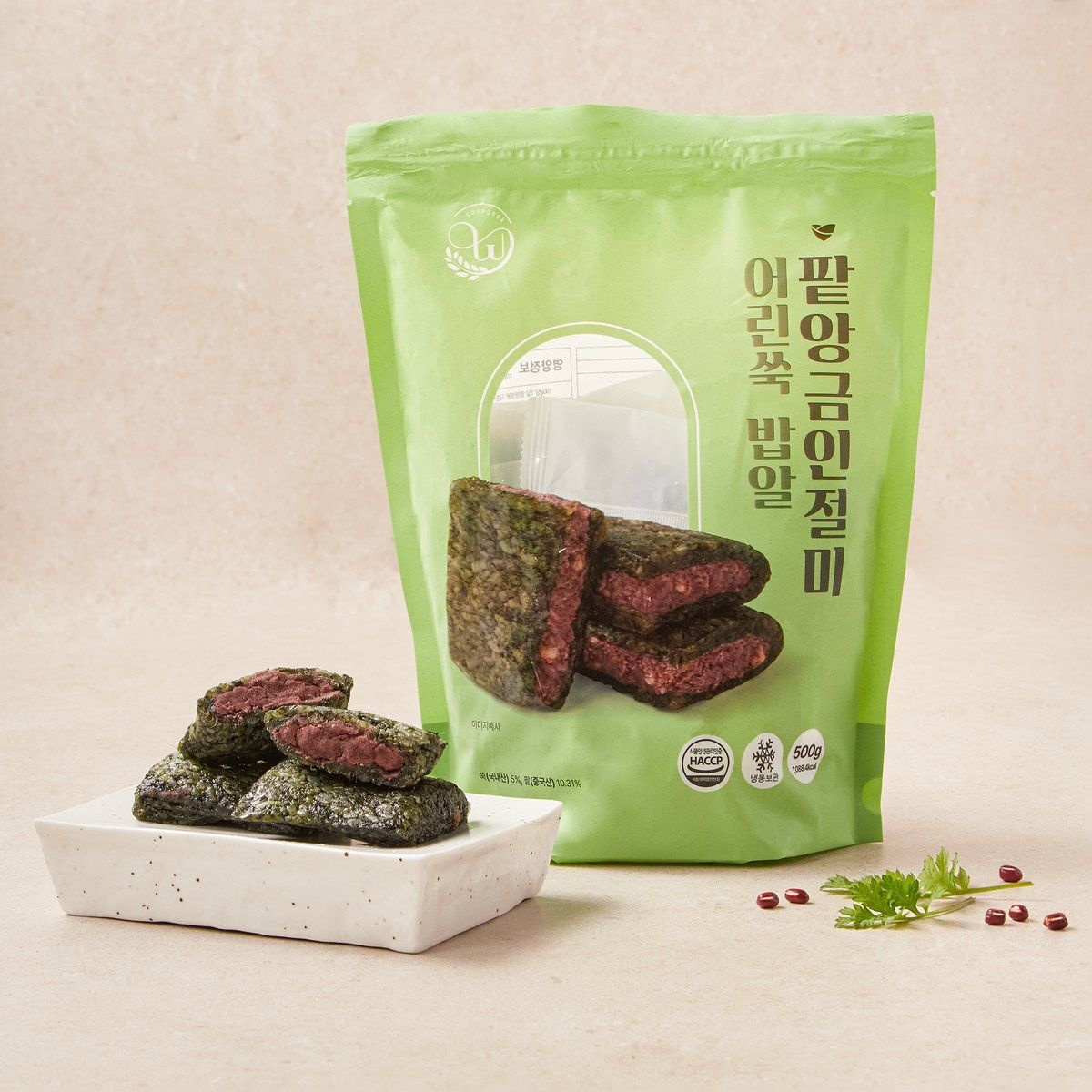 어린쑥 밥알 팥앙금 인절미 500g