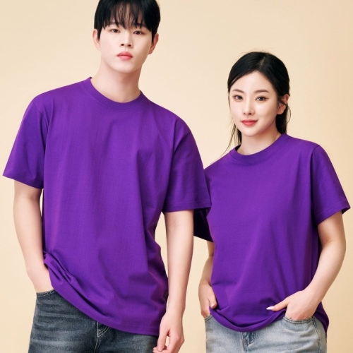 루페코리아 티썸 베이직 라운드 17수 반팔 티셔츠 단체티 CRT-017-011 퍼플