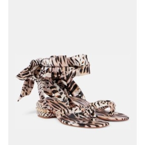 크리스찬 루부탱 Pyra Du Desert 30 크레이프 새틴 샌들 P01016267