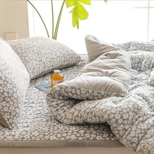 바숨 플라워 극세사 차렵이불 패드세트