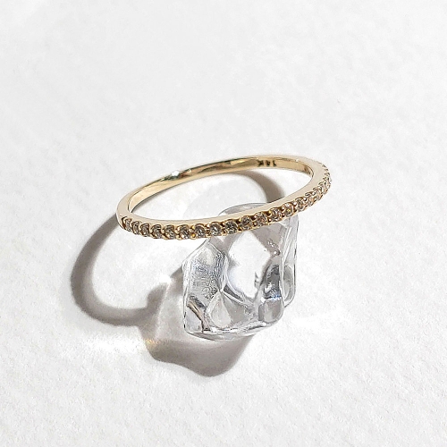 에버링 14K 금 랩다이아몬드 멜로디 하프2 가드링_RLDSM4301